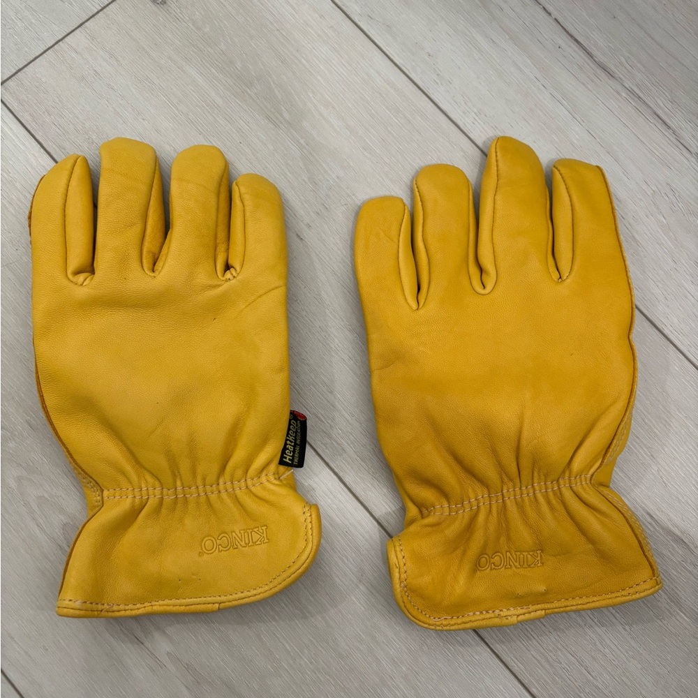 KINCO Mustard Thermal Installation Leather Gloves